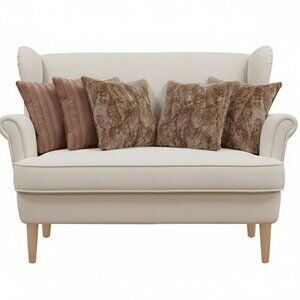 SOGA 5PC Luxe Fur Plush Brown & Rust Leather-Look Pleated Pillow Cover Set 45cm